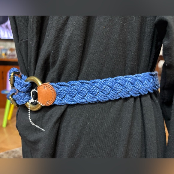 Ralph Lauren RL67 Braided Blue Belt with Gold Accents main image 4